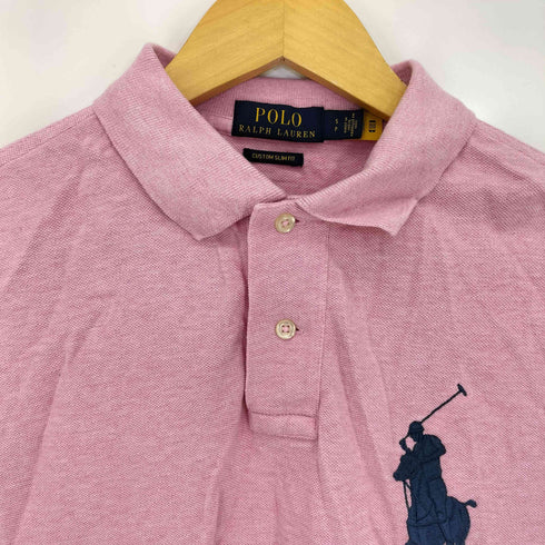 ポロラルフローレン POLO RALPH LAUREN 現行QRタグ CUSTOM SLIM FIT ビッグポニー ナンバリング刺繍 半袖ポロシャツ メンズ import:S