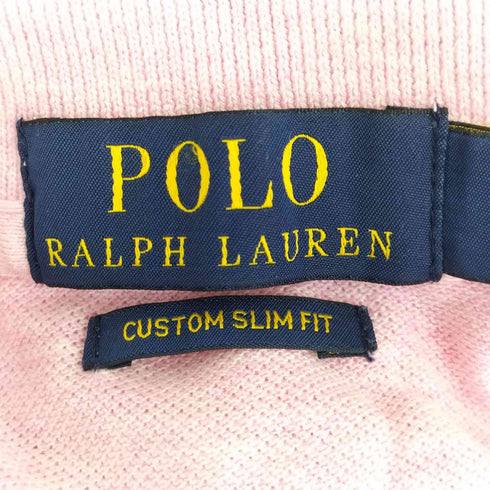 ポロラルフローレン POLO RALPH LAUREN 現行QRタグ CUSTOM SLIM FIT ビッグポニー ナンバリング刺繍 半袖ポロシャツ メンズ import:S