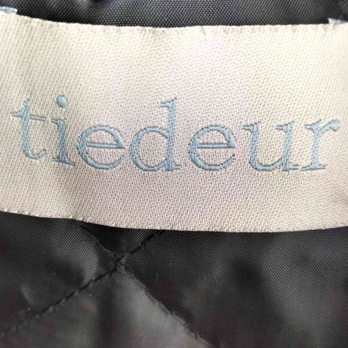 tiedeur レッキスファー 裏地キルティング 中綿 ダブルジップ ジップアップ フーデット ファーベスト レディース 9AR