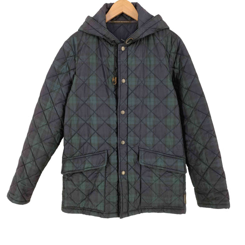 トラディショナルウェザーウェア Traditional Weatherwear ブラックウォッチ柄 中綿 キルティング フーデッドジャケット レディース 38