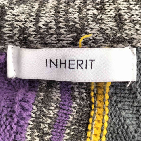 インヘリット INHERIT アクリル混 総柄 3Dカーディガン メンズ