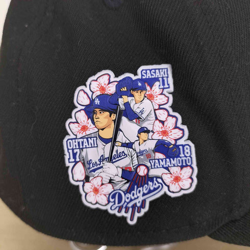 ニューエラ NEW ERA CASQUETTE 59FIFTY DODGERS NOIR JAPON ロゴ刺繍 ベースボールキャップ メンズ 7 1/2