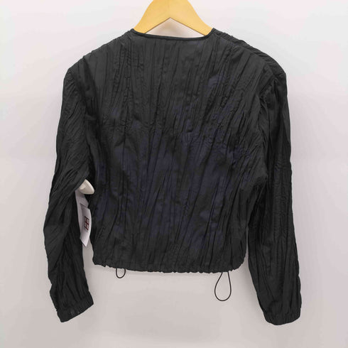 ザラ ZARA シワ加工 ノーカラー シャツジャケット レディース import:XS