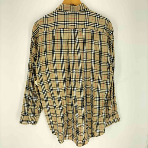 バーバリーズ BURBERRYS 80-90S OLD ホース刺繍 ノバチェック L/S ボタンダウン シャツ メンズ import:XL