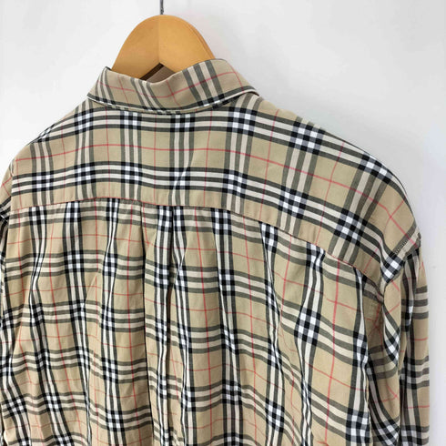 バーバリーズ BURBERRYS 80-90S OLD ホース刺繍 ノバチェック L/S ボタンダウン シャツ メンズ import:XL