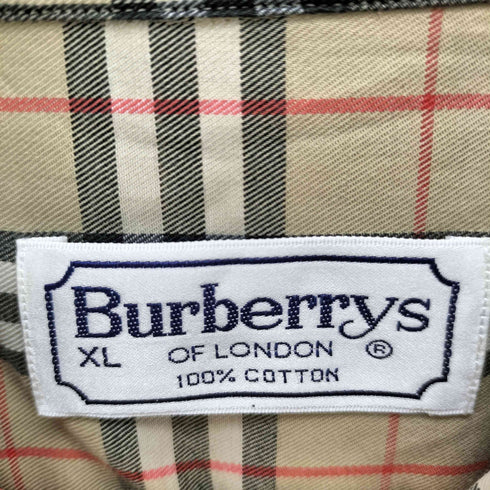 バーバリーズ BURBERRYS 80-90S OLD ホース刺繍 ノバチェック L/S ボタンダウン シャツ メンズ import:XL