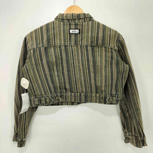 ミスチーフ MISCHIEF ストライプ クロップド デニム トラッカージャケット レディース JPN:M