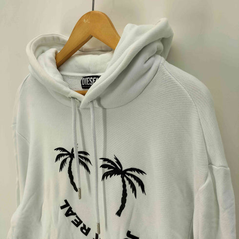 ディーゼル DIESEL S-GIRK-HOOD-B1 JUST GOT REAL ヤシの木 プリント プルオーバー パーカー メンズ import:XL