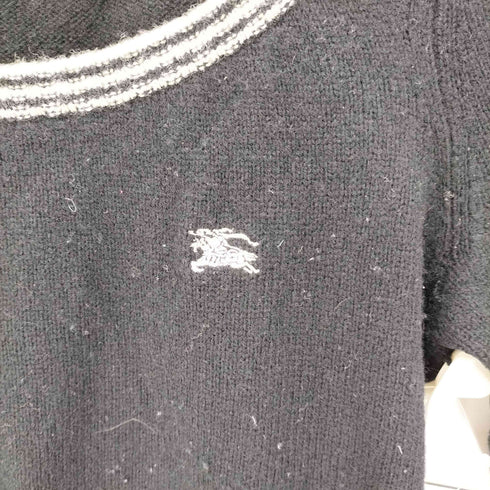 バーバリーブルーレーベル BURBERRY BLUE LABEL ロゴ刺繍 七分袖 ウール ニット レディース 38