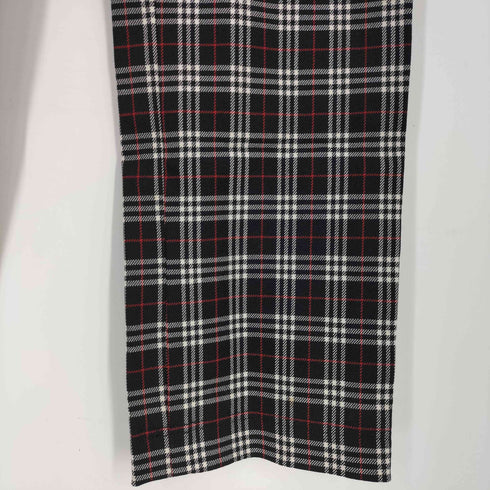 バーバリーブルーレーベル BURBERRY BLUE LABEL ウールナイロン チェック ストレートパンツ レディース 36