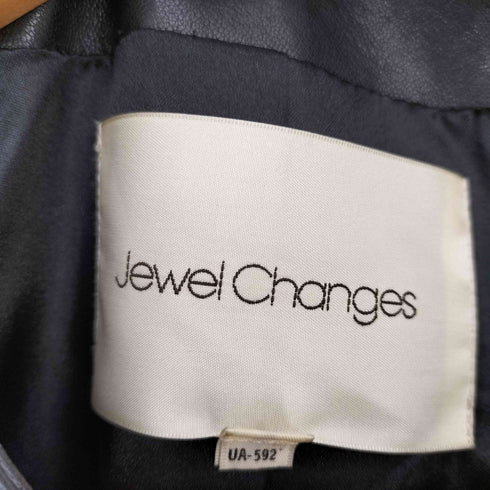 ジュエルチェンジズ Jewel Changes ラムレザー ノーカラージャケット レディース JPN:38
