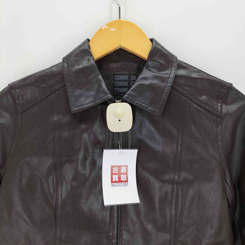 コムサ COMME CA 00s PIG LEATHER 豚革 ボックス レザー ジャケット レディース 7