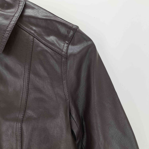 コムサ COMME CA 00s PIG LEATHER 豚革 ボックス レザー ジャケット レディース 7