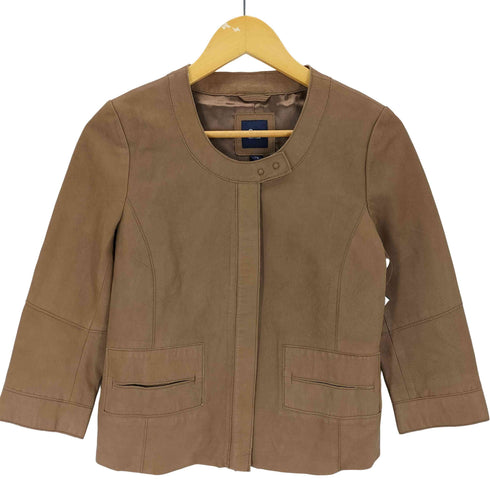 ギャップ Gap GOAT LEATHER 山羊革 シングル ライダース レディース S