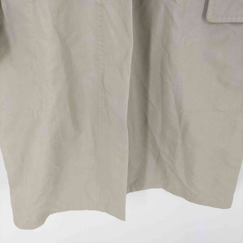 マックスマーラ MAX MARA MADE IN ITALY 白タグ 裏地総柄 レザー切替 スタンドカラー ロングコート レディース J 42