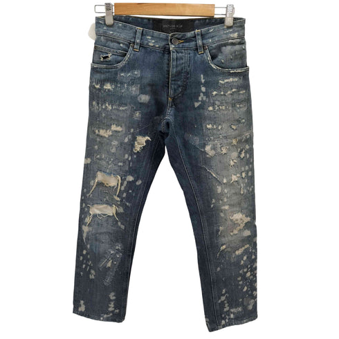 ドルチェアンドガッバーナ DOLCE&GABBANA 14 GOLD ダメージ&リペア加工 スリムデニム メンズ 44