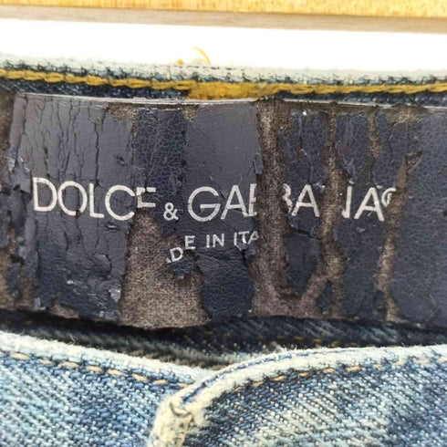ドルチェアンドガッバーナ DOLCE&GABBANA 14 GOLD ダメージ&リペア加工 スリムデニム メンズ 44