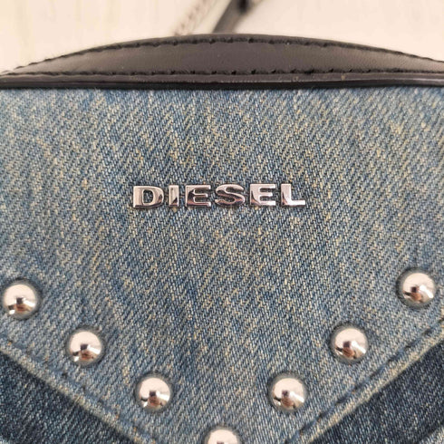 ディーゼル DIESEL デニム スタッズ チェーン ショルダーバッグ スタッズ レディース