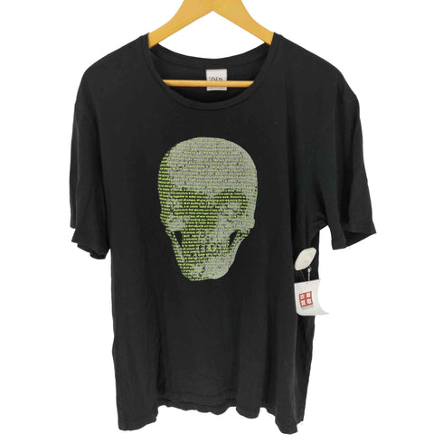 ザラ ZARA スカルプリント クルーネック Tシャツ Y2K メンズ import:XL