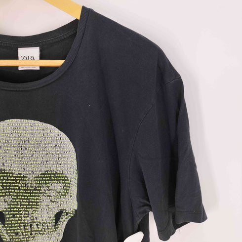 ザラ ZARA スカルプリント クルーネック Tシャツ Y2K メンズ import:XL