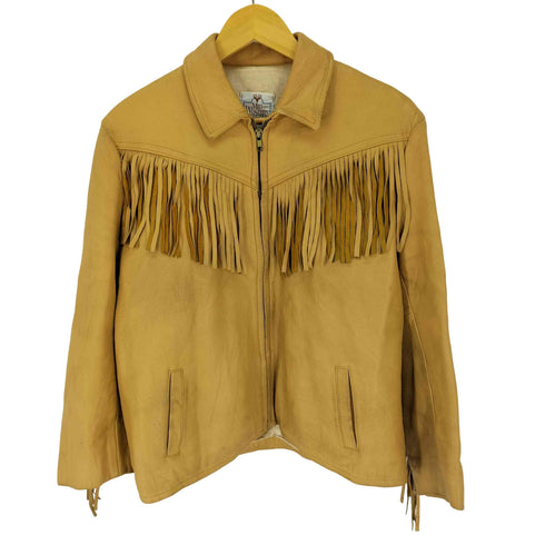 MID WESTERN USA製 DEERSKIN 鹿革 フリンジ ジップ ウエスタン ジャケット メンズ US:40