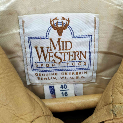 MID WESTERN USA製 DEERSKIN 鹿革 フリンジ ジップ ウエスタン ジャケット メンズ US:40