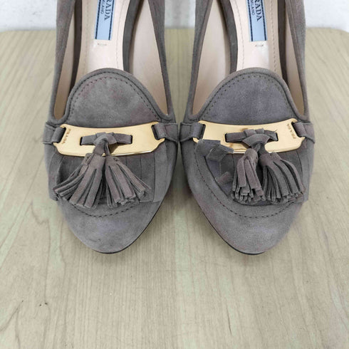 プラダ PRADA スエード タッセル ハイヒール レディース 38 1/2