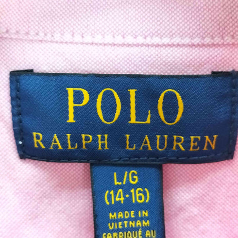ポロラルフローレン POLO RALPH LAUREN スモールポニー刺繍 ボタンダウン 長袖 シャツ レディース L/G