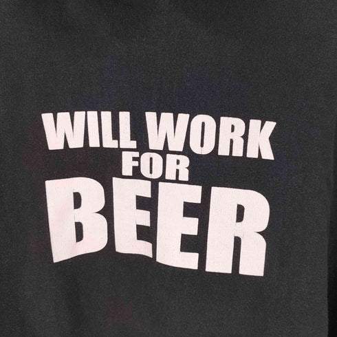 steve and barry's WILL WORK FOR BEER プリント プルオーバーパーカー メンズ import:L