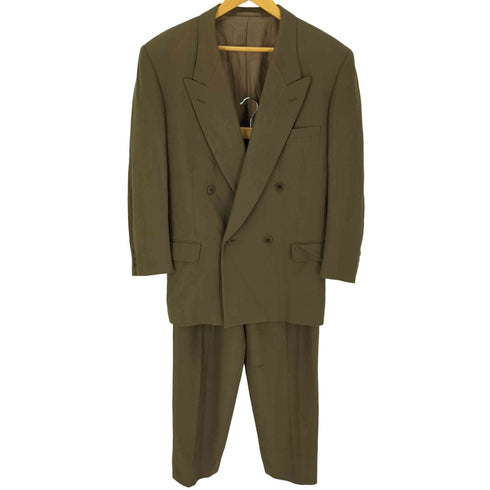 コムサデモードメン COMME CA DU MODE MEN イタリア製 ウール ダブルブレスト テーラードジャケット & ウール ストレート スラックス セットアップ メンズ
