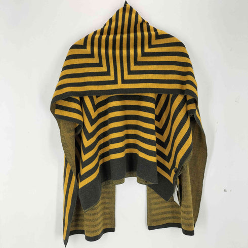 イッセイミヤケミー ISSEY MIYAKE me ボーダー ニットポンチョ マフラー セット レディース