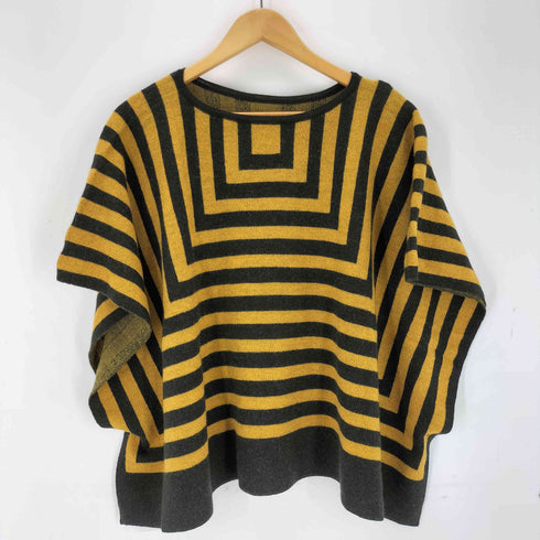 イッセイミヤケミー ISSEY MIYAKE me ボーダー ニットポンチョ マフラー セット レディース