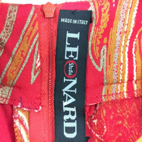 レオナール LEONARD シルク100 総柄 ペイズリープリント 長袖 ワンピース レディース