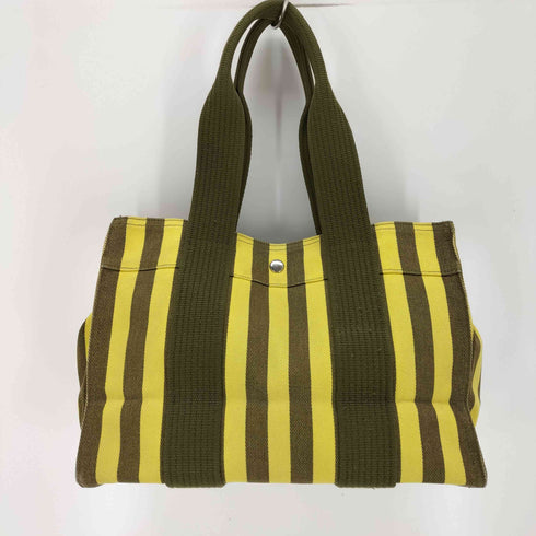 マークジェイコブス MARC JACOBS ストライプ キャンバス ハンドバッグ レディース