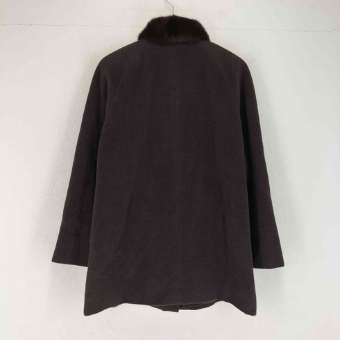 サンヨー SANYO mink fur アンゴラ混 ステンカラーコート レディース 9