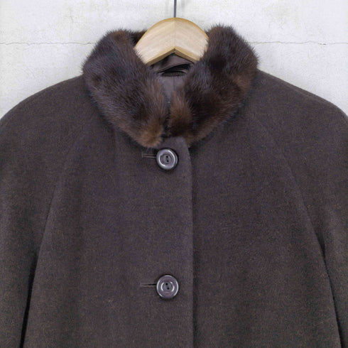 サンヨー SANYO mink fur アンゴラ混 ステンカラーコート レディース 9