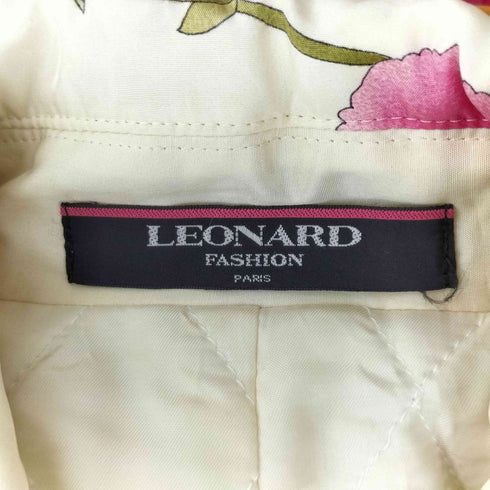 レオナール LEONARD コットン フラワープリント 中綿 コート レディース 11R