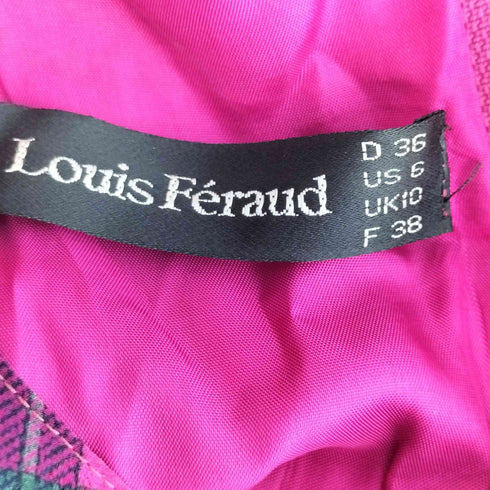 Louis Feraud シルク チェック ドット ティアード ワンピース レディース FR:36