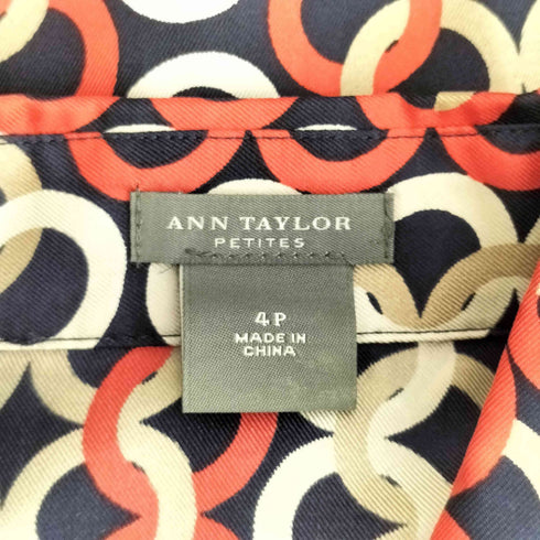 ANN TAYLOR シルク100 総柄 ブラウス レディース 4P