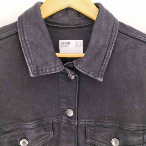 ベルシュカ BERSHKA 4TH型 デニム トラッカー ジャケット ブラック レディース import:M