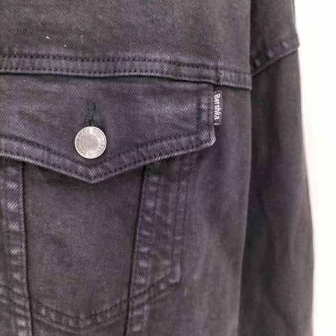 ベルシュカ BERSHKA 4TH型 デニム トラッカー ジャケット ブラック レディース import:M