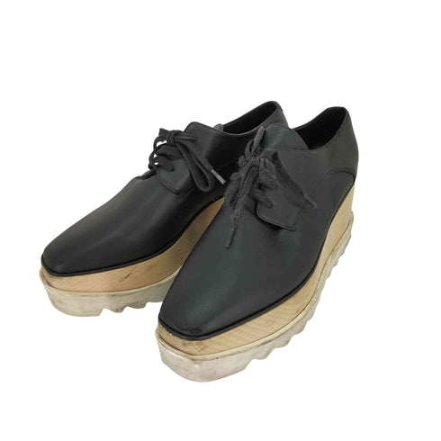 ステラマッカートニー STELLA McCARTNEY エリス ウッドウェッジソール プラットフォームシューズ レディース 37 1/2