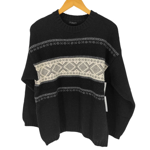 シスレー SISLEY ノルディック柄 クルーネック ニット セーター メンズ