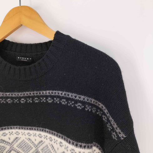 シスレー SISLEY ノルディック柄 クルーネック ニット セーター メンズ