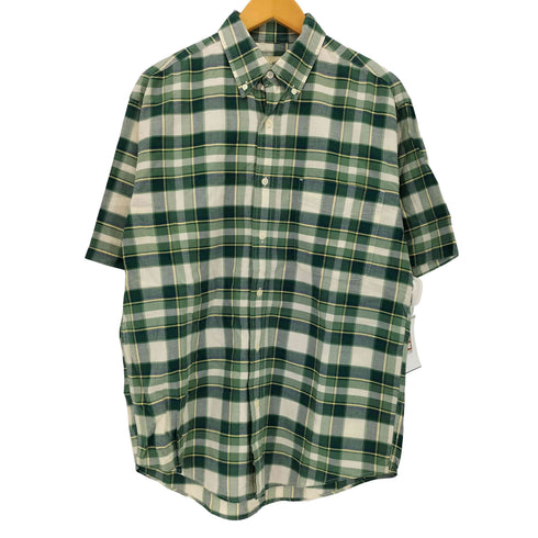 エディーバウアー Eddie Bauer 90s 白タグ タータンチェック ボタンダウン 半袖シャツ メンズ S