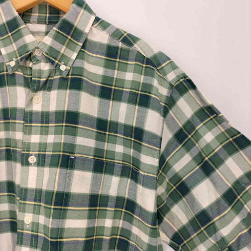 エディーバウアー Eddie Bauer 90s 白タグ タータンチェック ボタンダウン 半袖シャツ メンズ S