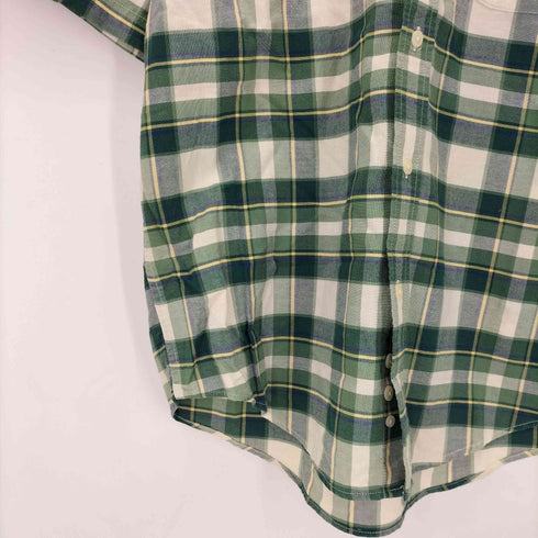 エディーバウアー Eddie Bauer 90s 白タグ タータンチェック ボタンダウン 半袖シャツ メンズ S
