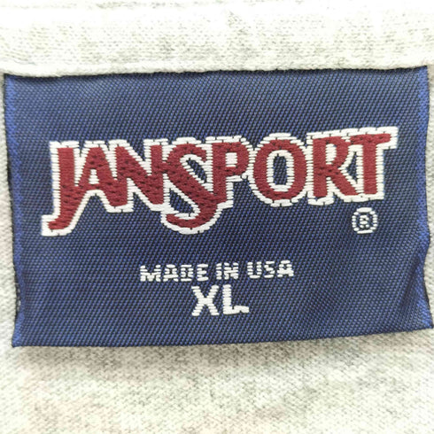 ジャンスポーツ JanSport 90s USA製 フロントプリント クルーネックTシャツ メンズ import:XL
