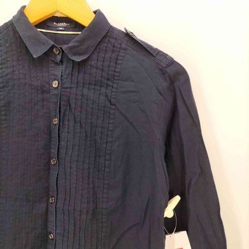 バーバリーロンドン BURBERRY LONDON ピンタック 長袖 シャツ チュニック ワンピース レディース 38