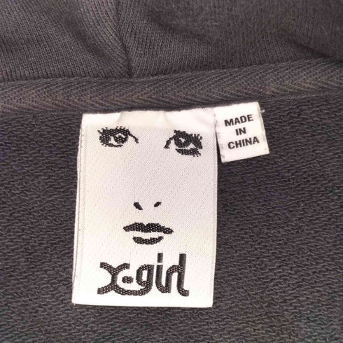 エックスガール X-girl フレイム刺繍 ジップアップ パーカー レディース JPN:S